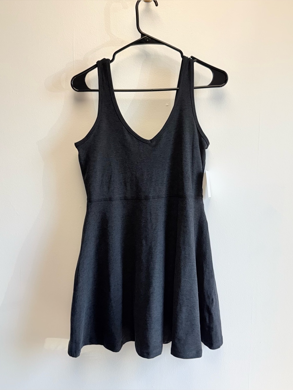 NWT Beyond Yoga Spacedye Curves Movement Dress Darkest Night Gray Black Medium